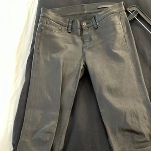 Leather black rag and bone pants size 28